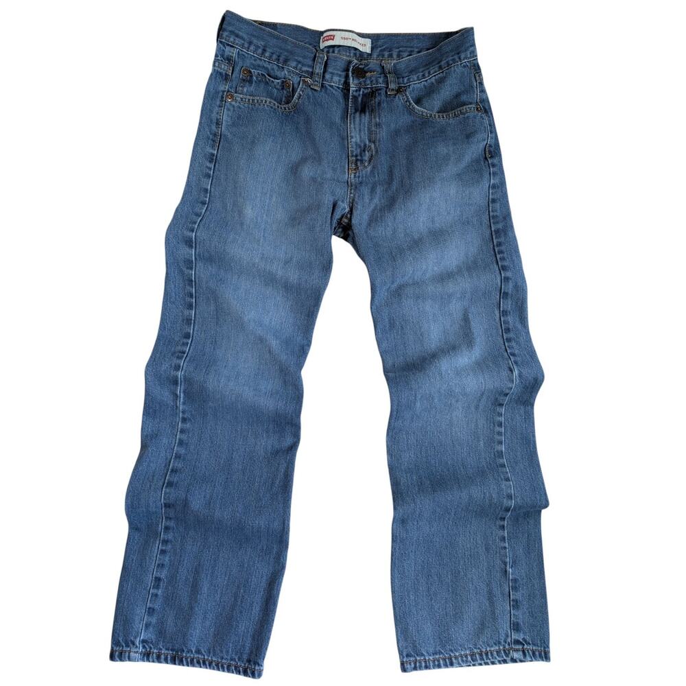 Levi's 550 Denim Relaxed Blue Jeans Youth Size 16 REG 29x27 Blue Pockets Zip Fly